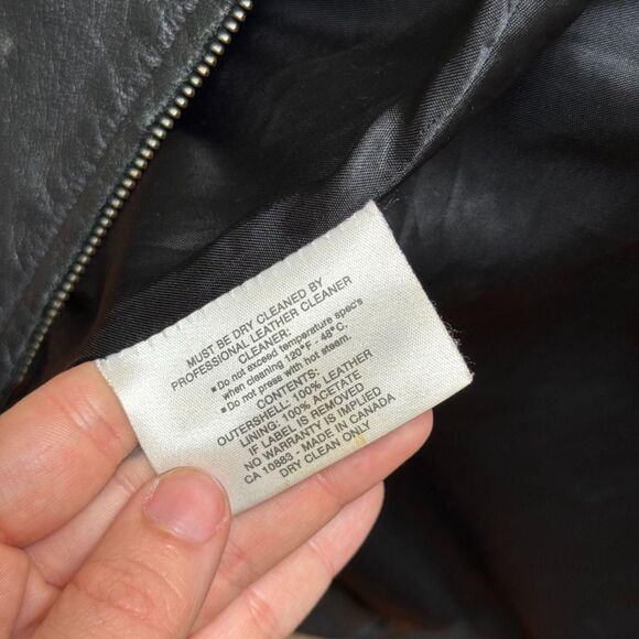 Vintage Di Capra Leather Jacket \ Y2K 90s Black 100% Genuine Leather Coat \ Sz M - Picture 7 of 7